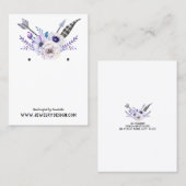 イヤリングのジュエリーの表示カード • Bohoの羽の花柄 名刺 (正面/裏面)