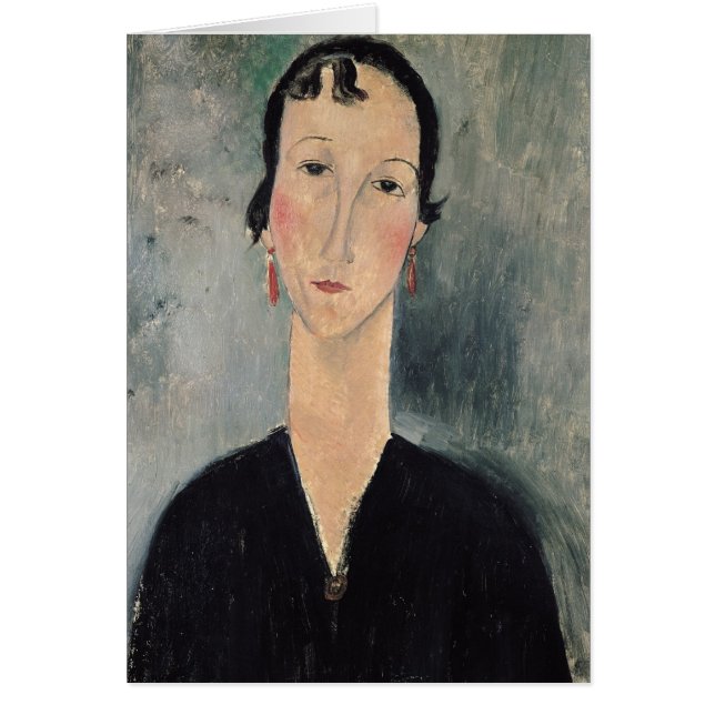 イヤリングを持つ女性 (正面)