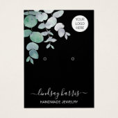 イヤリングウォーターカラーブラックジュエリーディスプレイカード (正面)