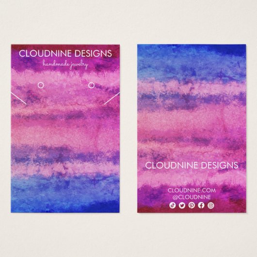 イヤリングカラフルネックレスジュエリー表示カード (正面&裏面)