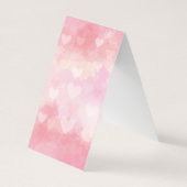 イヤリングカードの上にラブフォールドで作られる 名刺 (裏面)