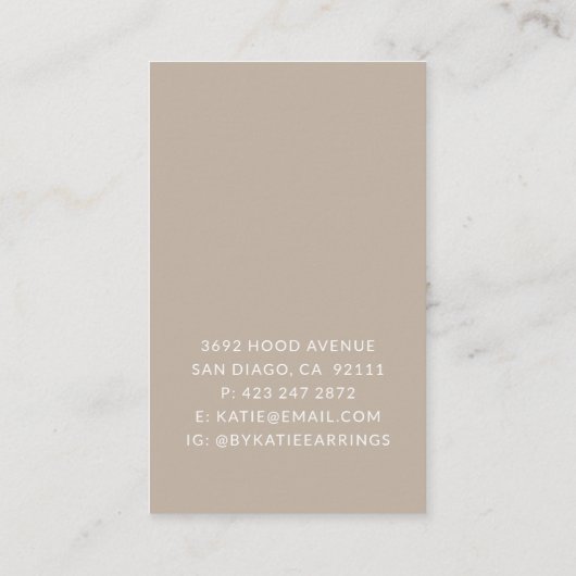 イヤリングカードループカスタムーイヤリングディスプレイカード 名刺 (裏面)