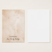 イヤリングクリームアイボリー抽象芸術ジュエリー表示カード (正面&裏面)