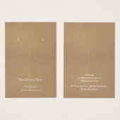 イヤリングジュエラーディスプレイカード、ブラウンクラフトテクスチャ (正面&裏面)