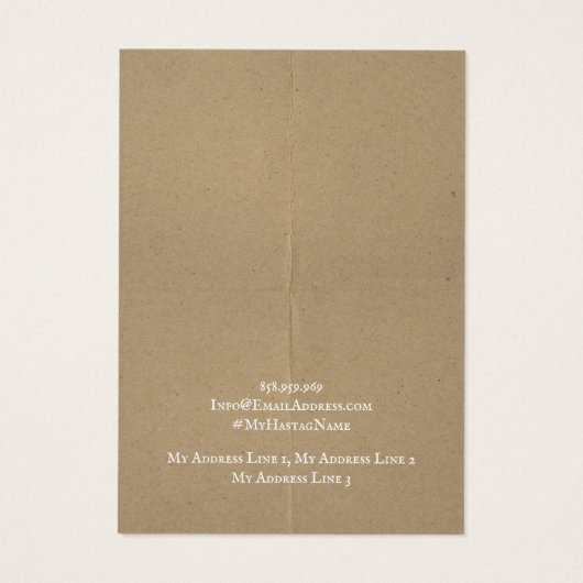 イヤリングジュエラーディスプレイカード、ブラウンクラフトテクスチャ (裏面)