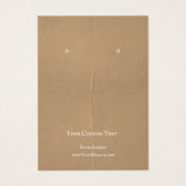 イヤリングジュエラーディスプレイカード、ブラウンクラフトテクスチャ (正面)