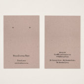 イヤリングジュエラーディスプレイカード、ライトブラウンクラフト (正面&裏面)