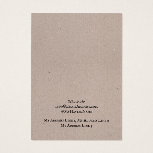 イヤリングジュエラーディスプレイカード、ライトブラウンクラフト (裏面)