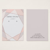 イヤリングジュエリーディスプレイカードモダン・バラ金ゴールド (正面&裏面)