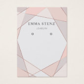 イヤリングジュエリーディスプレイカードモダン・バラ金ゴールド (正面)