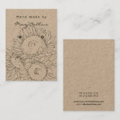 イヤリングジュエリーディスプレイカード素朴なヒマワリ 名刺 (正面/裏面)