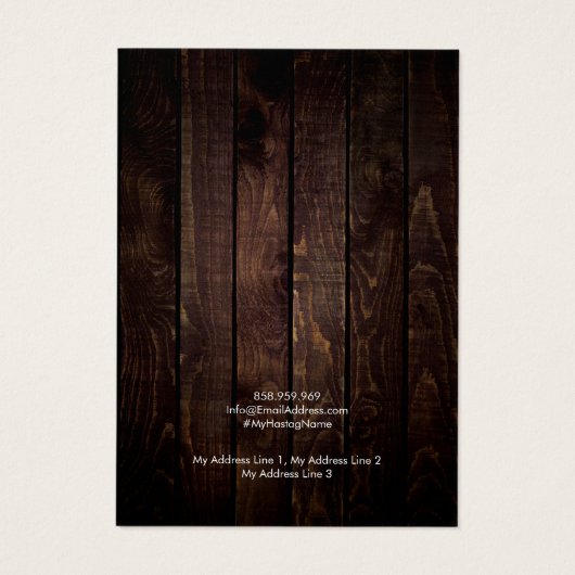 イヤリングジュエリーディスプレイカード素朴、木材をテーマにした (裏面)