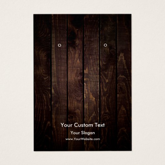 イヤリングジュエリーディスプレイカード素朴、木材をテーマにした (正面)