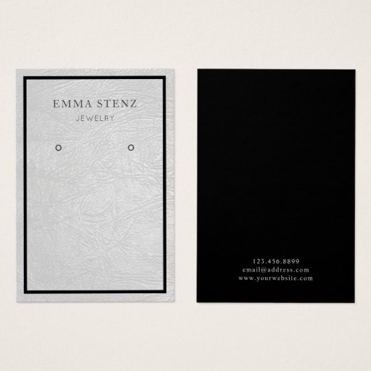 イヤリングジュエリーディスプレイカード・シックレザー (正面&裏面)