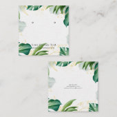 イヤリングジュエリーディスプレイカード・トロピカルグリーン金ゴールド スクエア名刺 (正面/裏面)