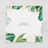 イヤリングジュエリーディスプレイカード・トロピカルグリーン金ゴールド スクエア名刺 (裏面)