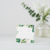 イヤリングジュエリーディスプレイカード・トロピカルグリーン金ゴールド スクエア名刺 (スタンド正面)