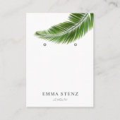 イヤリングジュエリーディスプレイカード・トロピカルパームリーフ 名刺 (正面)