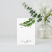 イヤリングジュエリーディスプレイカード・トロピカルパームリーフ 名刺 (スタンド正面)