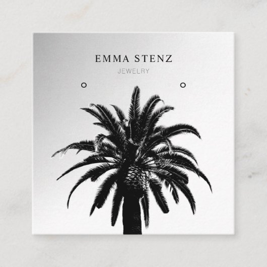 イヤリングジュエリーディスプレイカード・トロピックパーム スクエア名刺 (正面)