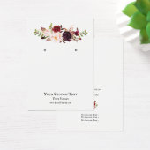 イヤリングジュエリーディスプレイカード、バーガンディフローラ (デスク)