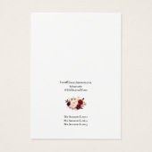 イヤリングジュエリーディスプレイカード、バーガンディ花模様 (裏面)