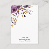 イヤリングジュエリーディスプレイカード・パープルフローラ 名刺 (裏面)