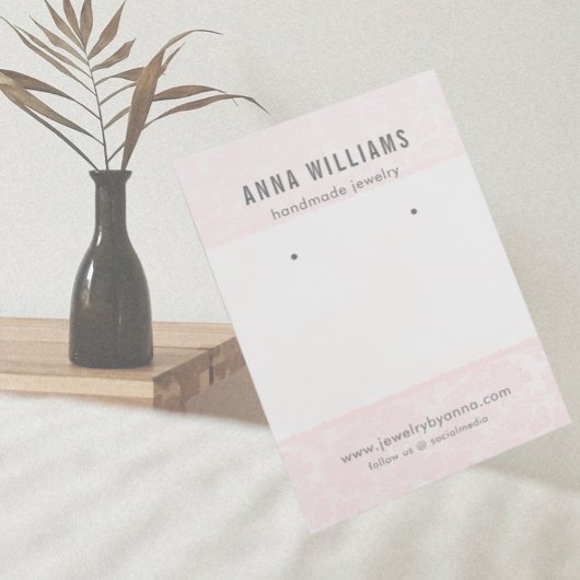 イヤリングジュエリーディスプレイカード・ピンクフローラレース