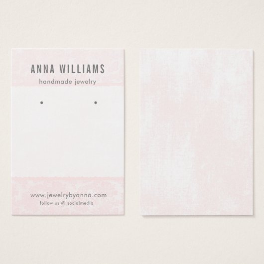 イヤリングジュエリーディスプレイカード・ピンクフローラレース (正面&裏面)