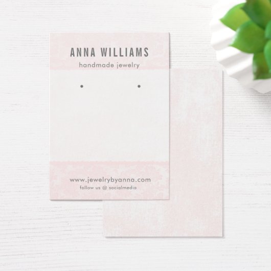 イヤリングジュエリーディスプレイカード・ピンクフローラレース (デスク)