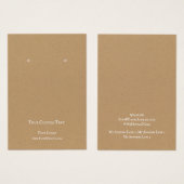 イヤリングジュエリーディスプレイカード、ブラウンクラフトアート (正面&裏面)