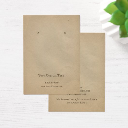 イヤリングジュエリーディスプレイカード、ブラウンクラフトアート (デスク)