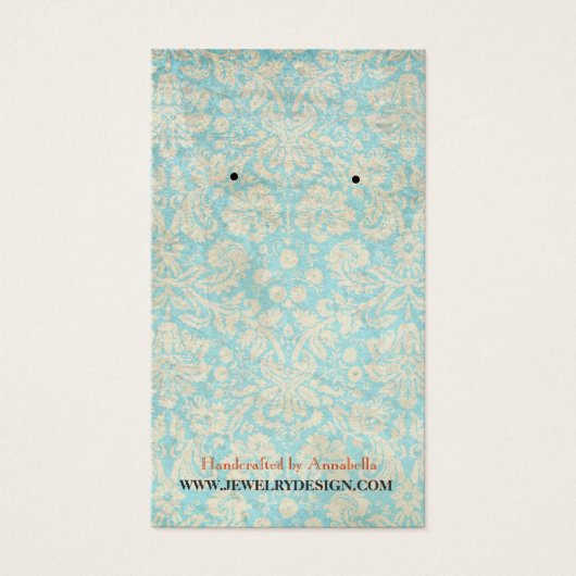 イヤリングジュエリーディスプレイカード・ヴィンテージダマスク (正面)