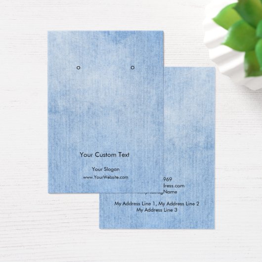 イヤリングジュエリーディスプレイカード、ヴィンテージデニムレース (デスク)