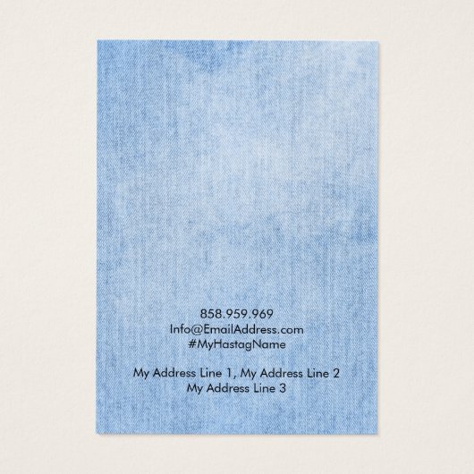 イヤリングジュエリーディスプレイカード、ヴィンテージデニムレース (裏面)