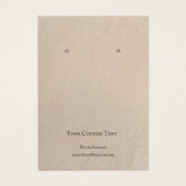 イヤリングジュエリーディスプレイカード、ヴィンテージブラウンクラフト (正面)