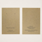 イヤリングジュエリーディスプレイカード、ヴィンテージブラウンクラフト (正面&裏面)