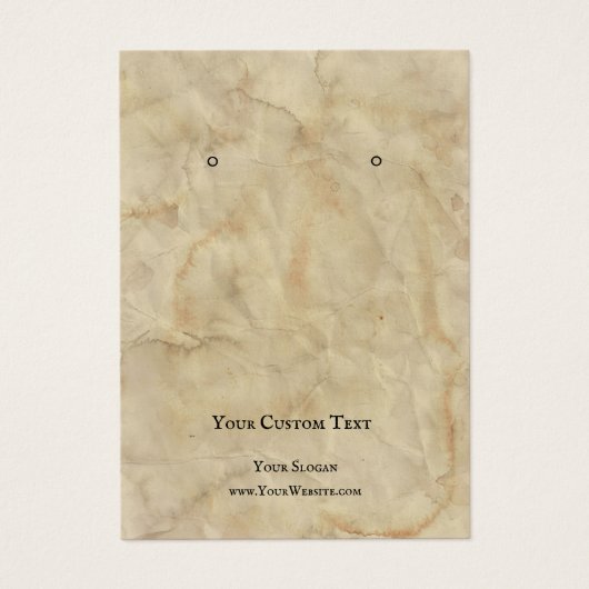 イヤリングジュエリーディスプレイカード、古い茶色のテクスチャ (正面)