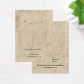 イヤリングジュエリーディスプレイカード、古い茶色のテクスチャ (デスク)