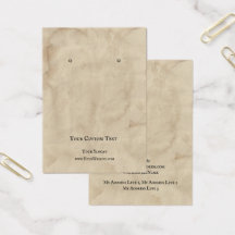 イヤリングジュエリーディスプレイカード、古い茶色のテクスチャ