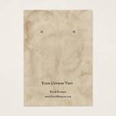 イヤリングジュエリーディスプレイカード、古い茶色のテクスチャ (正面)