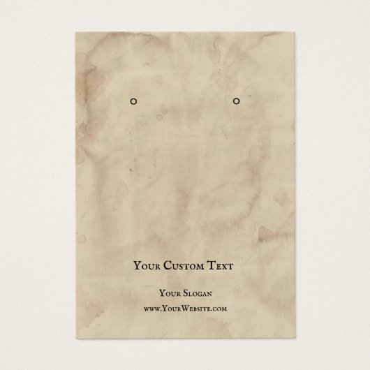 イヤリングジュエリーディスプレイカード、古い茶色のテクスチャ (正面)