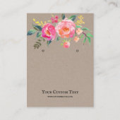 イヤリングジュエリーディスプレイカード・水彩フローラ 名刺 (正面)