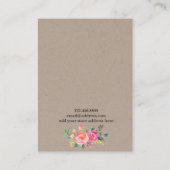 イヤリングジュエリーディスプレイカード・水彩フローラ 名刺 (裏面)