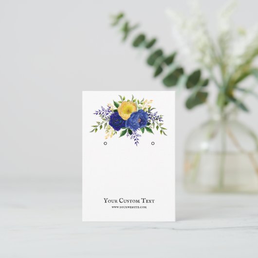 イヤリングジュエリーディスプレイカード・水彩フローラ 名刺 (スタンド正面)