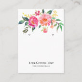 イヤリングジュエリーディスプレイカード・水彩フローラ 名刺 (正面)