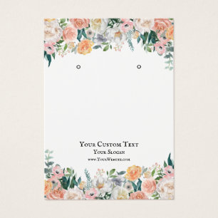 イヤリングジュエリーディスプレイカード、水彩花模様