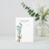イヤリングジュエリーディスプレイカード・開花サボテン 名刺 (スタンド正面)