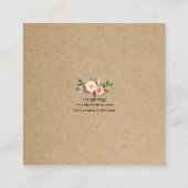 イヤリングジュエリーディスプレイカード・ Boho Featherフローラ スクエア名刺 (裏面)