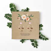 イヤリングジュエリーディスプレイカード・ Boho Featherフローラ スクエア名刺